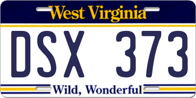 WV license plate DSX373