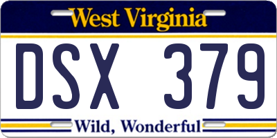 WV license plate DSX379
