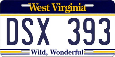 WV license plate DSX393