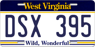 WV license plate DSX395