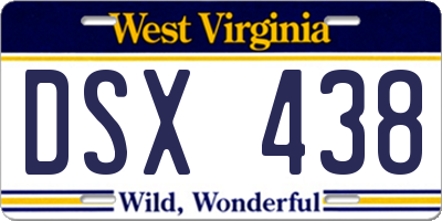 WV license plate DSX438
