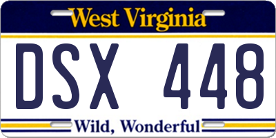 WV license plate DSX448