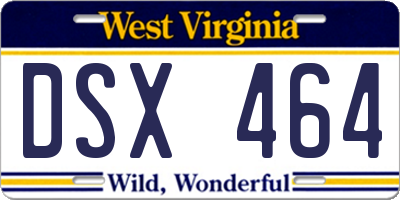 WV license plate DSX464