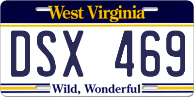 WV license plate DSX469