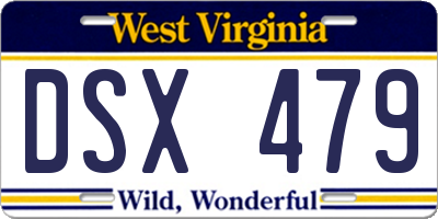 WV license plate DSX479
