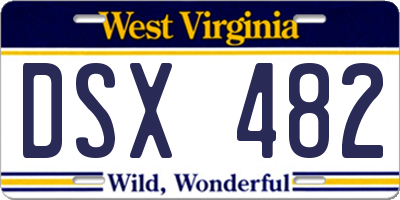 WV license plate DSX482