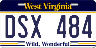 WV license plate DSX484