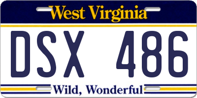 WV license plate DSX486