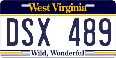 WV license plate DSX489