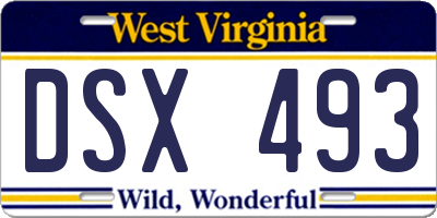 WV license plate DSX493