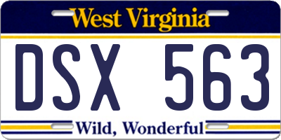 WV license plate DSX563