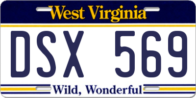 WV license plate DSX569