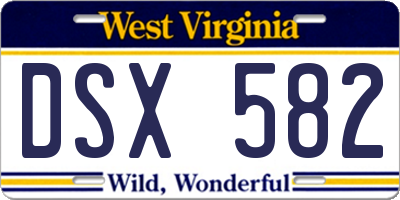 WV license plate DSX582