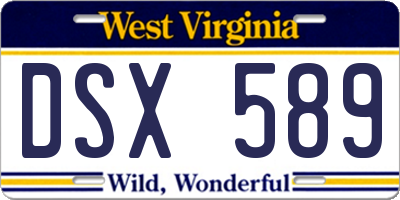 WV license plate DSX589
