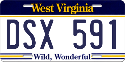 WV license plate DSX591
