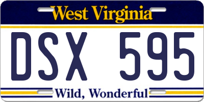 WV license plate DSX595