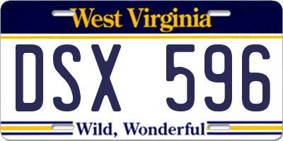 WV license plate DSX596
