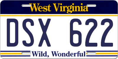 WV license plate DSX622