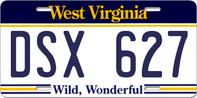 WV license plate DSX627