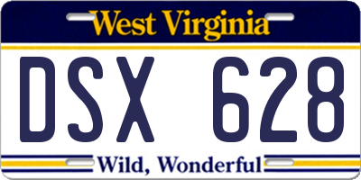 WV license plate DSX628