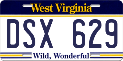 WV license plate DSX629