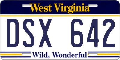 WV license plate DSX642