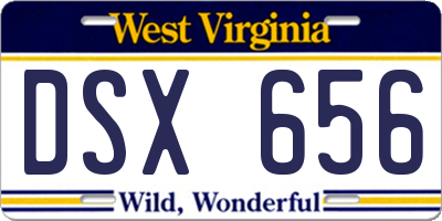 WV license plate DSX656