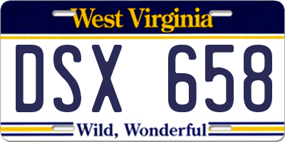 WV license plate DSX658