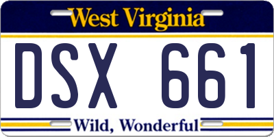 WV license plate DSX661