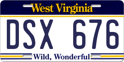 WV license plate DSX676