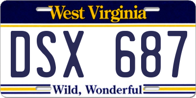WV license plate DSX687