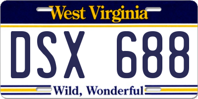 WV license plate DSX688