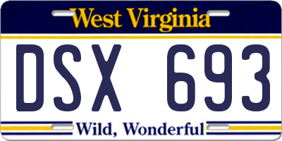WV license plate DSX693