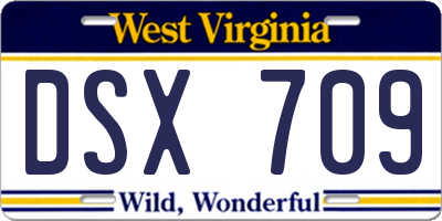 WV license plate DSX709