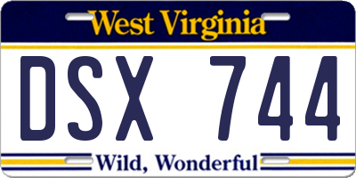 WV license plate DSX744