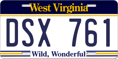 WV license plate DSX761