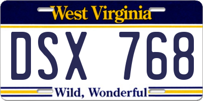 WV license plate DSX768