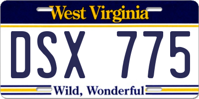WV license plate DSX775