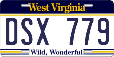 WV license plate DSX779