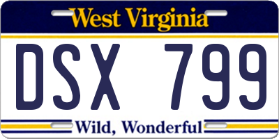 WV license plate DSX799