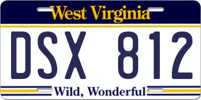 WV license plate DSX812