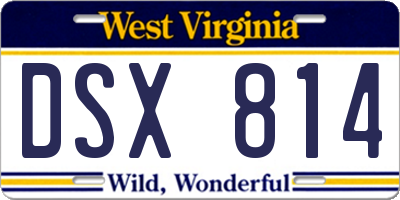 WV license plate DSX814