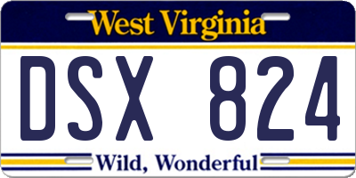 WV license plate DSX824