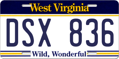 WV license plate DSX836