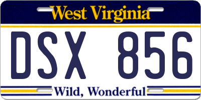 WV license plate DSX856