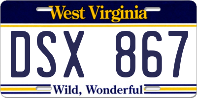 WV license plate DSX867