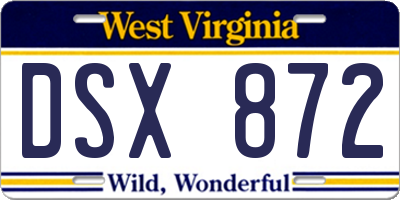 WV license plate DSX872
