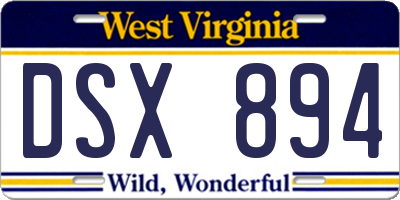WV license plate DSX894