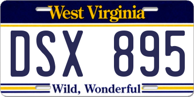 WV license plate DSX895