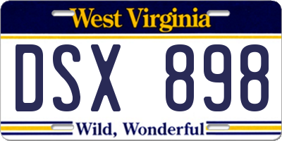 WV license plate DSX898
